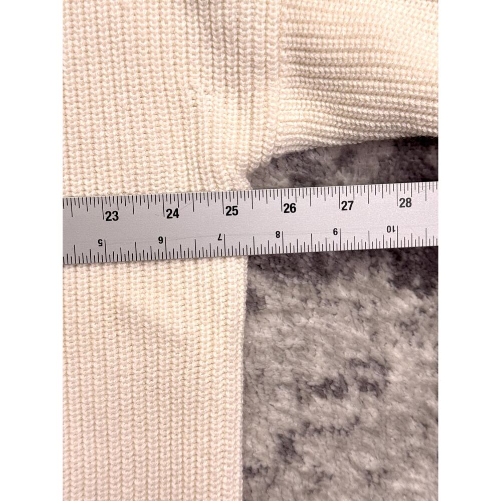 New J Crew Cotton Cashmere Cardigan Large Womens Ivory Cream Chunky Knit Sweater - Picture 4 of 9